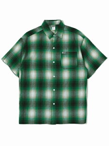 CALTOP FL PLAID S/S SHIRT GREEN/WHITEyCT-2000FS-GRWH-GREENz