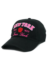 NEW HATTAN NY APPLE 6PNL COTTON CAP-BLACK/HOT PINK【NH-NY20-1400BH-BLACK】