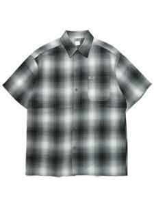 CALTOP FL PLAID S/S SHIRT GREY/WHITEyCT-2000FS-GYWH-GREYz