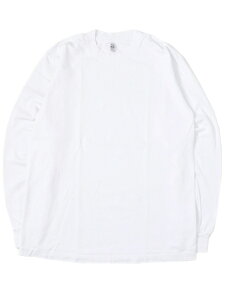 LOS ANGELES APPAREL 6.5oz GARMENT DYED CREW L/S TEE-WHITE�y1807GD-WHT-WHITE�z