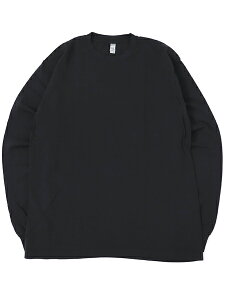 LOS ANGELES APPAREL 6.5oz GARMENT DYED CREW L/S TEE-BLACK�y1807GD-BLK-BLACK�z