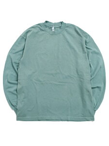 LOS ANGELES APPAREL 6.5oz GARMENT DYED CREW L/S TEE-ATLC GRN�y1807GD-AGR-SAGE�z