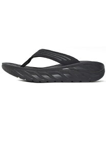 HOKA ONE ONE ORA RECOVERY FLIP BLACK/DARK GULL GRAY【1099675-BDGGR-BLACK】