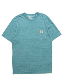 【SALE】CARHARTT POCKET S/S TEE-BLUE SPRUCE SNOW HEATHER【K87-H35-LIGHT BLUE】