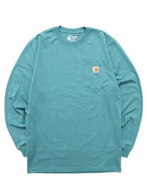 【SALE】CARHARTT L/S WORKWEAR POCKET TEE-BLUE SPRUCE HTR【K126H24-TEAL】