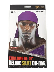 KING J EXTRA LONG TIE 40 DELUXE SILKY DU-RAG�yKJ-DURAG-403-PU-PURPLE�z