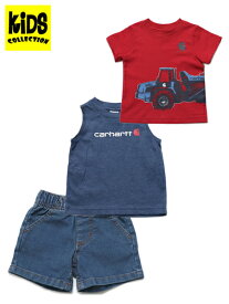 【SALE】【KIDS】CARHARTT KIDS INF SS & NS TEE CANVAS SHORT SET【CG8803-N104-WASH DENIM】