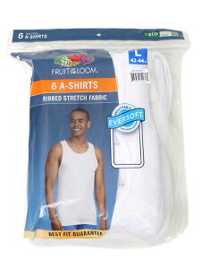 FRUIT OF THE LOOM 6 A-SHIRTS WHITE ICE-6P250TG/6P251X2�y6P250TG-WHITE�z