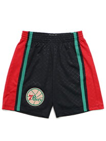 【MEGA SALE】MITCHELL & NESS NEAPOLITAN SWINGMAN SHORTS 76ERS 1996【SMSHLF9098P76BL-BLACK】