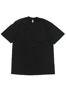LOS ANGELES APPAREL 6.5oz GARMENT DYED POCKET TEE-BLACK�y1809GD-BLK-BLACK�z