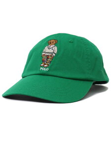 �y���������zPOLO RALPH LAUREN PREP HAMPTON BEAR TWILL BALL CAP�y710900274001-D-KELLY GREEN�z