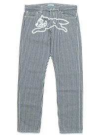 【送料無料】ICECREAM WASHED DENIM PANTS BLUE/WHITE【ICJP231P004-BW-HICKORY STRIPE】