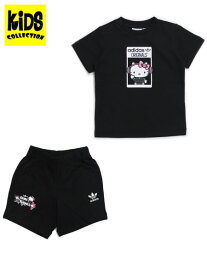 【KIDS】ADIDAS HELLO KITTY SHORT TEE SET-BLACK【KNB23-IR9759-BLACK】