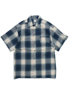 CALTOP FL PLAID S/S SHIRT NAVY/IVORY/ORANGEyCT-2000FS-NVIOR-NAVYz