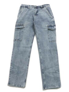 �y���������zPRO CLUB HW RELAXED FIT DENIM CARGO PANT LT STW�y32PC0605-LSW-LIGHT BLUE LWASH�z
