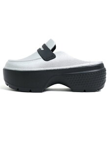 �yCLEARANCE�zcrocs STOMP METALLIC LOAFER SILVER/BLACK�y210363-01V-SILVER�z
