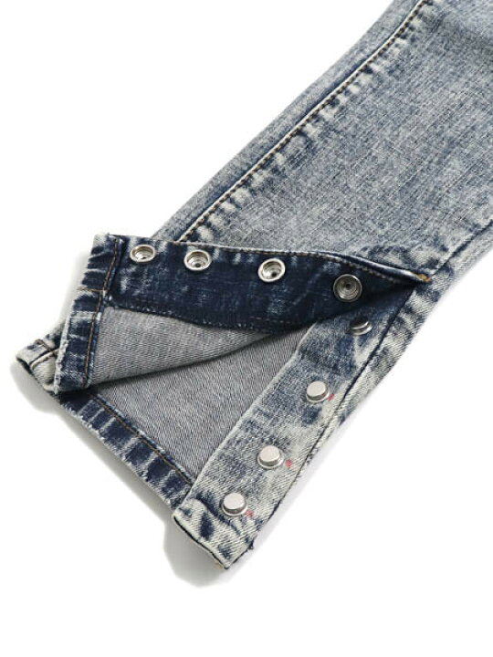 楽天市場】【送料無料】mnml M588 SNAP SLIM DENIM VINTAGE BLUE【24ML 