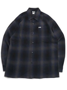 yzCALTOP FL PLAID L/S SHIRT NAVY/GREYyCT-2000FL-NVGY-NAVYz