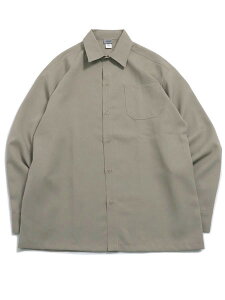 CALTOP PLAIN L/S WORK SHIRT KHAKI�yCT-1000PLLS-KH-KHAKI�z