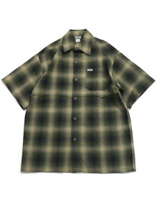 CALTOP FL PLAID S/S SHIRT OLIVE/BLACKyCT-2000FS-OVBK-OLIVEz