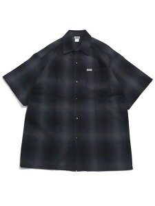 CALTOP FL PLAID S/S SHIRT NAVY/GREYyCT-2000FS-NVGY-NAVYz