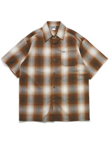 CALTOP FL PLAID S/S SHIRT CARAMELyCT-2000FS-CRML-LIGHT BROWNz