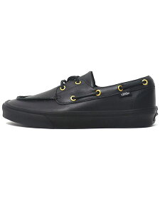 �y���������zVANS 2-EYELET BOAT SHOE LEATHER BLACK�yVN000Z11CJK-BLACK�z