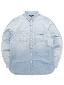 �y���������zPOLO RALPH LAUREN REPAIR CHAMBRAY SHIRT MEDIUM INDIGO�y710P08233001-D-BLUE�z