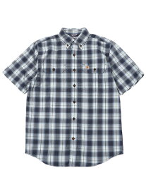 【MEGA SALE】CARHARTT ORIGINAL.F MW SS PLAID SHIRT-BLUESTONE【104175-BLS-BLUE】