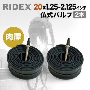 2�� �`���[�u 20 x 1.25-1.5 / 1.75-2.125�C���` (ETRTO 406) �����o���u 48mm RIDEXR ���a���]�� �~�j�x�� 20�C���` ��v ����1.0mm �����}�j���A���t�� 2�{�Z�b�g