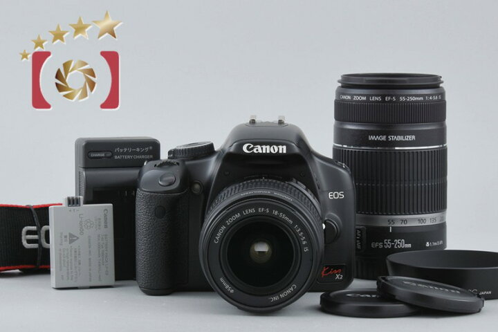 楽天市場】【中古】Canon キヤノン EOS Kiss X2 ダブルズームキット 