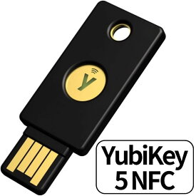 Yubico ユビキー Yubico セキュリティキー Y-237 YubiKey 5 NFC ログイン U2F FIDO2 USB-A ポート 2ファクター認証 いたずら防止 2段階認証 高耐久性 耐衝撃性 防水 輸入品