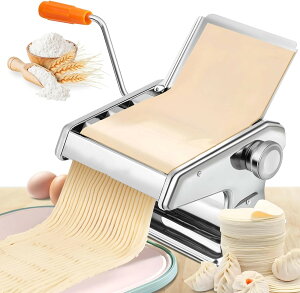 パスタマシン 手動 製麺機 3カッター 2-3/4-5mm/8-9mm 6段階厚み調整 ステンレス 洗浄簡単 うどん/スパゲティ/そば/中華麺/ラーメンなど パスタメーカー 家庭用業務用(3カッター) 父の日