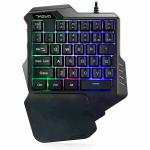 ゲーミング片手キーボード 左手キーボード メカニカル感触 RGB LEDバックライトゲーミングキーボード 片手操作可能 ゲーミングキーボード ポータブルハーフキーボード USB有線 (ゲーミングキ