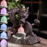 【お香コーン15pcs付】逆流香バーナー 龍 led お香立て 線香立て 癒し リラックス 香炉仏 古典 癒し お坊…