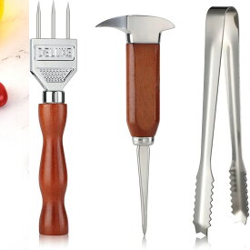 【PT10倍+10%OFFクーポン】アイスピック 3点セット 3本刃アイスピック アイストング アイスピック 氷割り 木目 滑り止め カクテル 氷を砕く お酒グッズ 調理小物 バーテンダー業務用 家庭用 父の日