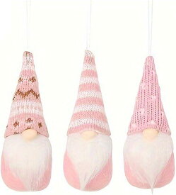 クリスマス人形 サンタクロース 3個セット ぬいぐるみ 妖精 クリスマスツリー オーナメント 飾り 吊り下げ ドワーフ 装飾フェルト 手作り クリスマス雑貨 インテリア ホームデコ 北欧 窓 玄関 部屋 可愛い プレゼント (ピンク)
