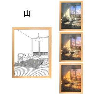 \マラソン期間 P10倍/【送料無料】装飾画 LED発光 絵画 光と影のフレーム 灯光画 インテリア飾り アートフォートフレーム アートデコレーション 陽光の灯りの絵 ベッドサイドランプ 3色調