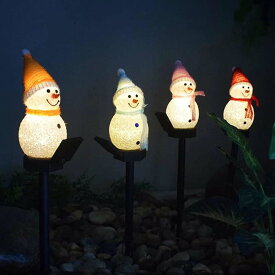 ＼マラソン期間 P10倍／4個セット ソーラーイルミネーション雪だるま クリスマス雪だるまソーラー 雪だるま ソーラー屋外 防水 クリスマス 装飾 LEDライト 庭飾り クリスマス スノーマン 置物ライトクリスマス デコレーション
