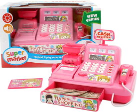 お店員さん お買い物レジスター お店屋さんごっこ レジスターおもちゃ スーパーマーケット おままごと 子供向け 電池式 コンビニ お会計 お買い物 知育玩具 男の子 女の子 クリスマス/新年/子供の日/入園/入学/誕生日の贈り物 3歳以上お勧め（電池は付属していません）