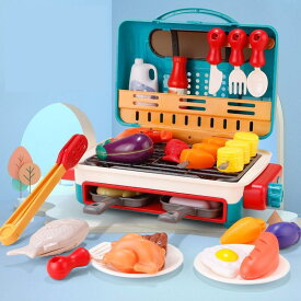 おままごとセット バーベキュー おもちゃ 知育玩具 ままごと 食材 調理器具セット ごっこ遊び 切る遊び 誕生日プレゼント シミュレーションスプレーバーベキューオーブンライトミュージック食品の色が変わる子供用プレイハウスおもちゃセット（電池は付属していません）