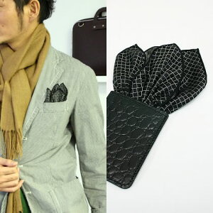 フィックスポンクラッシュ【ブラック】【ホワイトライン】fixponポケットチーフ【10P14jun10】【P14jun10新規店】【お買い物マラソン06more10】