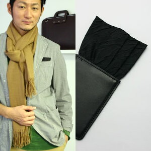 フィックスポンスクエア【ブラック】【波柄入り】fixponポケットチーフ【NEWショップ】【送料無料!】