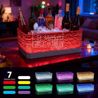 ワインクーラー LED 7色 光る アイスバケット 大容量 PC製 持ち手付き 充電式 シャンパンクーラー ボトル…