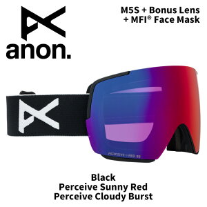 ANON Am S[O M5S + Bonus Lens + MFI Face Mask Black/Perceive Sunny Red 25-26fyԕisiz