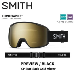 SMITH X~X S[O PREVIEW / BLACK / CP SUN BLACK GOLD MIRROR 25-26 f