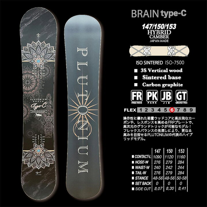 楽天市場】PLUTONIUM プルトニウム スノーボード 板 BRAIN type-C 25 