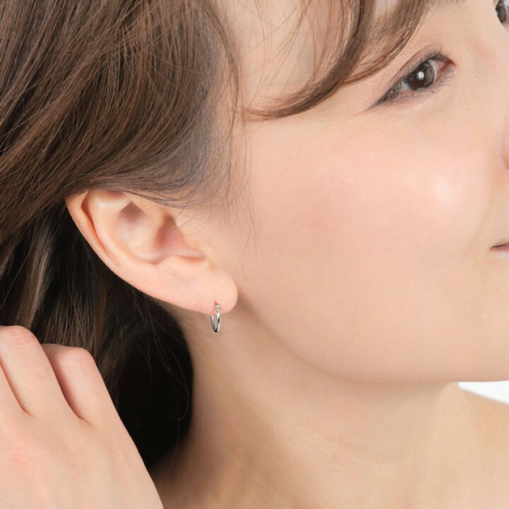 楽天市場】Pt900 プラチナ パイプ フープピアス スナップピアス 幅1.0 