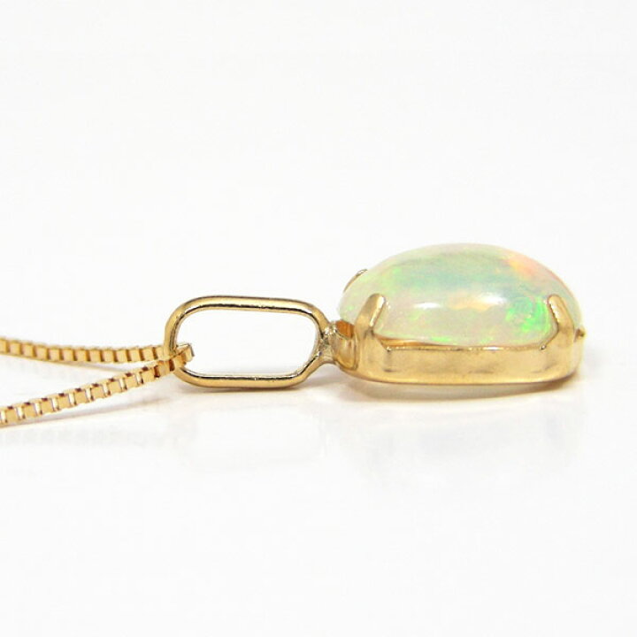 楽天市場】エチオピア産 オパール ネックレス 18k K18YG 18金 8×6mm 