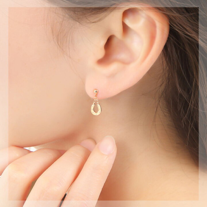 楽天市場】ホースシュー 馬蹄 ピアス K18PG 18k 18金 ピンク ゴールド 